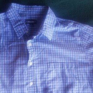 Cherokee blue and white plaid XXL short sleeve shirt